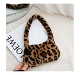 Winter Vintage Zebra Pattern Shoulder Underarm Bag Female Plush Autumn Handbag Soft Warm Fur Tote Purse For Lady Bag Sac A Main