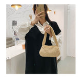 Winter Vintage Zebra Pattern Shoulder Underarm Bag Female Plush Autumn Handbag Soft Warm Fur Tote Purse For Lady Bag Sac A Main