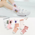 5 Pairs/Set Cute Cartoon Baby Cotton Socks Warm Breathbale Autumn Winter Infant Mix Color Middle Tube Sock