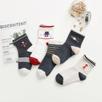 5 Pairs/Set Cute Cartoon Baby Cotton Socks Warm Breathbale Autumn Winter Infant Mix Color Middle Tube Sock