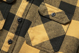 100% Cotton Heavyweight Retro Vintage Spring Autumn Winter Long Sleeve Buffalo Plaid Flannel Shirt Jacket for Men