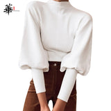 Turtleneck Woman Sweaters Fall Long Sleeve Knitted Sweaters for Women Winter Clothes Women's Crop Top Jumper Cropped Sweater