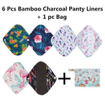 [simfamily]  6+1 sets  Reusable Bamboo Charcoal Sanitary Pads Regular Flow pads Health higiene feminina Menstrual Cloth Pads