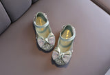 New Children Leather Shoes Rhinestone Bow Princess Girls Party Dance Shoes Baby Student Flats Kids Performance Shoes D785