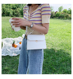 SWDF Stone Patent White Crossbody Bags For Women 2021 Small Handbag Small Bag PU Leather Hand Bag Ladies Designer Evening Bags
