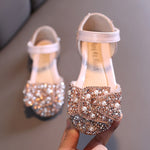 2020 New Childrens Shoes Pearl Rhinestones Shining Kids Princess Shoes Baby Girls Shoes For Party and Wedding D487