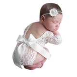 Baby Romper Deep V Backless Clothes Newborn Photo Photograph Lace Toddler Hollow Design Clothing