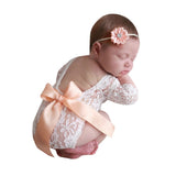 Baby Romper Deep V Backless Clothes Newborn Photo Photograph Lace Toddler Hollow Design Clothing