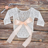 Baby Romper Deep V Backless Clothes Newborn Photo Photograph Lace Toddler Hollow Design Clothing