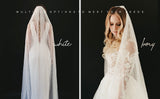 YouLaPan V05 Luxury Bridal Tulle Bridal Veil Pearl Wedding Veil with Hair Comb 1 Tier Short Wedding Veil Cathedral Wedding Veil