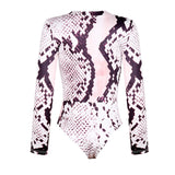 Women Long Sleeve Leopard Skin Prinetd Bodysuit Autumn Casual Jumpsuit Bodysuit Slim V Neck Leotard Tops Fashion Slim Bodysuit