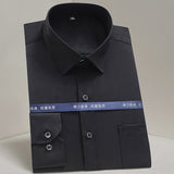 Men's Non-iron Stretch Long Sleeve Striped Dress Shirts Smart Casual Smooth Material Standard-fit Youthful Button-down Shirt