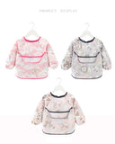 Baby Bib Waterproof Apron Long Sleeve Art Smock for Kids Chest Protection Feeding Bibs