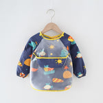 Baby Bib Waterproof Apron Long Sleeve Art Smock for Kids Chest Protection Feeding Bibs