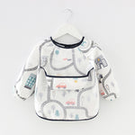 Baby Bib Waterproof Apron Long Sleeve Art Smock for Kids Chest Protection Feeding Bibs