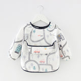 Baby Bib Waterproof Apron Long Sleeve Art Smock for Kids Chest Protection Feeding Bibs