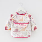 Baby Bib Waterproof Apron Long Sleeve Art Smock for Kids Chest Protection Feeding Bibs