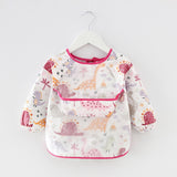 Baby Bib Waterproof Apron Long Sleeve Art Smock for Kids Chest Protection Feeding Bibs