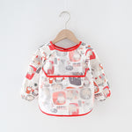 Baby Bib Waterproof Apron Long Sleeve Art Smock for Kids Chest Protection Feeding Bibs