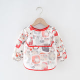 Baby Bib Waterproof Apron Long Sleeve Art Smock for Kids Chest Protection Feeding Bibs