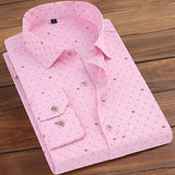 Men's Floral Print Shirts Long Sleeve Fashion Flower Printing Casual Shirts 100% Polyester Soft Comfortable Men Dress Shirt