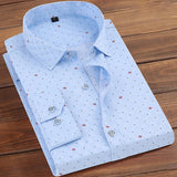 Men's Floral Print Shirts Long Sleeve Fashion Flower Printing Casual Shirts 100% Polyester Soft Comfortable Men Dress Shirt