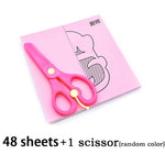 48pcs Children Cartoon DIY Colorful Paper Cutting Folding Toys kingergarden Kids Educational  Art Craft with scissor Tools Gifts