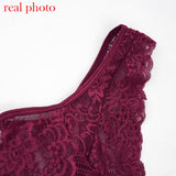 Ellolace Summer Lace Bodysuit Women Floral Embroidery Deep V Neck Sexy Bodysuit Dot Patchwork Jumpsuit Overalls 2019 Femlae Body