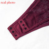 Ellolace Summer Lace Bodysuit Women Floral Embroidery Deep V Neck Sexy Bodysuit Dot Patchwork Jumpsuit Overalls 2019 Femlae Body