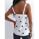 Muyogrt Women Summer Blouse Shirts Sexy V Neck Ruffle Blouses Backless Spaghetti Strap Office Ladies Sleeveless Casual Tops