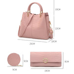 Alligator 3-piece Set Composite Bag Designer High Quality PU Leather Women Handbag Ladies Fashion Small Shoulder Crossbody Bag