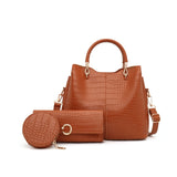 Alligator 3-piece Set Composite Bag Designer High Quality PU Leather Women Handbag Ladies Fashion Small Shoulder Crossbody Bag
