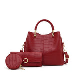 Alligator 3-piece Set Composite Bag Designer High Quality PU Leather Women Handbag Ladies Fashion Small Shoulder Crossbody Bag