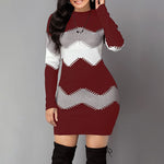 2021 New Fashion Knitted Multi-color Top Spring Autumn wave striped Casual Long-sleeved thin Sweater Slim-fit Christmas Sweaters