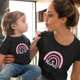 1pc Fashion  Mama and Mini Rainbow print Family Matching T-shirt Short Sleeve Family Look T-shirts Mother and Daughter Clothes
