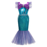 Girls Little Mermaid Ariel Princess Dress Cosplay Costumes For Kids Baby Girl Mermaid Dress Up Sets Children Halloween Clothing