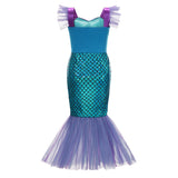 Girls Little Mermaid Ariel Princess Dress Cosplay Costumes For Kids Baby Girl Mermaid Dress Up Sets Children Halloween Clothing
