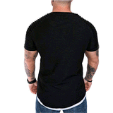 Hot Men's T-Shirts Pleated Wrinkled Slim Fit O Neck Short Sleeve Muscle Solid Casual Tops Shirts Summer Basic Tee New