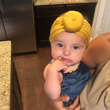 2020 Baby cotton blends Headband Soft Rabbit Bowknot Turban Hair Bands for Children Girls Elastic Headwrap Children Baby Turban