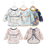 Baby Bib Waterproof Apron Long Sleeve Art Smock for Kids Chest Protection Feeding Bibs