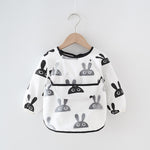 Baby Bib Waterproof Apron Long Sleeve Art Smock for Kids Chest Protection Feeding Bibs