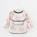 Baby Bib Waterproof Apron Long Sleeve Art Smock for Kids Chest Protection Feeding Bibs