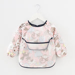 Baby Bib Waterproof Apron Long Sleeve Art Smock for Kids Chest Protection Feeding Bibs