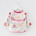 Baby Bib Waterproof Apron Long Sleeve Art Smock for Kids Chest Protection Feeding Bibs