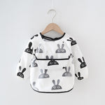 Baby Bib Waterproof Apron Long Sleeve Art Smock for Kids Chest Protection Feeding Bibs