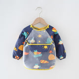 Baby Bib Waterproof Apron Long Sleeve Art Smock for Kids Chest Protection Feeding Bibs