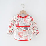 Baby Bib Waterproof Apron Long Sleeve Art Smock for Kids Chest Protection Feeding Bibs