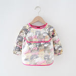Baby Bib Waterproof Apron Long Sleeve Art Smock for Kids Chest Protection Feeding Bibs