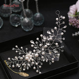 YouLaPan HP295 Flower Headwear Wedding Headband for Bride Crystal Pearls Women Tiara Bridal Headpieces Hair Jewelry Accessories