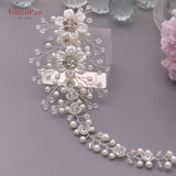 YouLaPan HP295 Flower Headwear Wedding Headband for Bride Crystal Pearls Women Tiara Bridal Headpieces Hair Jewelry Accessories